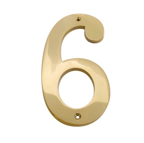 "NUMBERS HOUSE # 6 BRASS 150MM - DWS - NUMERAL BRASS 152MM NO 6"