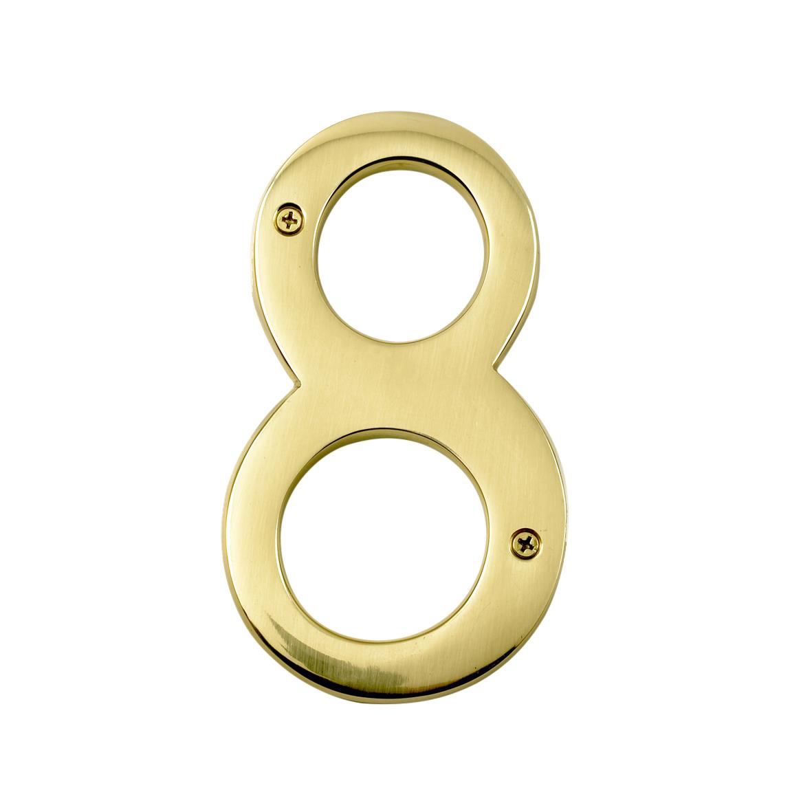 "NUMBERS HOUSE # 8 BRASS 150MM - DWS - NUMERAL BRASS 152MM NO 8"