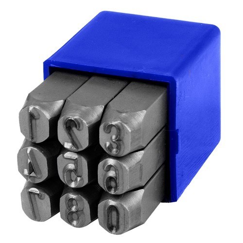 NUMBER PUNCH SET 6MM EXXO - NUMBER STAMPS SET OF 9 | Fowkes Bros