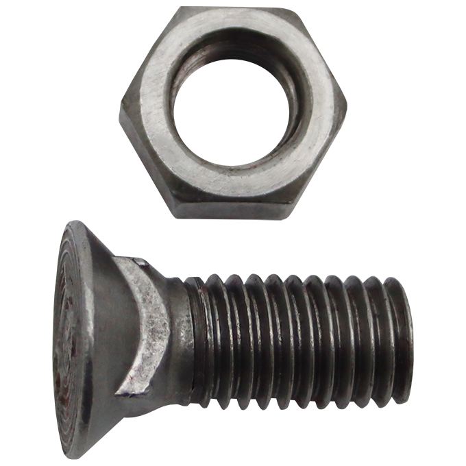 "PLOUGH BOLT & NUT    12 X 25MM - 25KG = 598 (CSK SQ BOLT & NUT)"