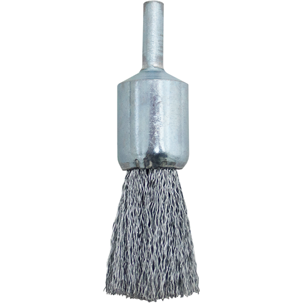 "WIRE BRUSH PORT 20MM MOUNTED WERN - 6MM SHANK - FLAT TRIM 0.30MM WIRE"