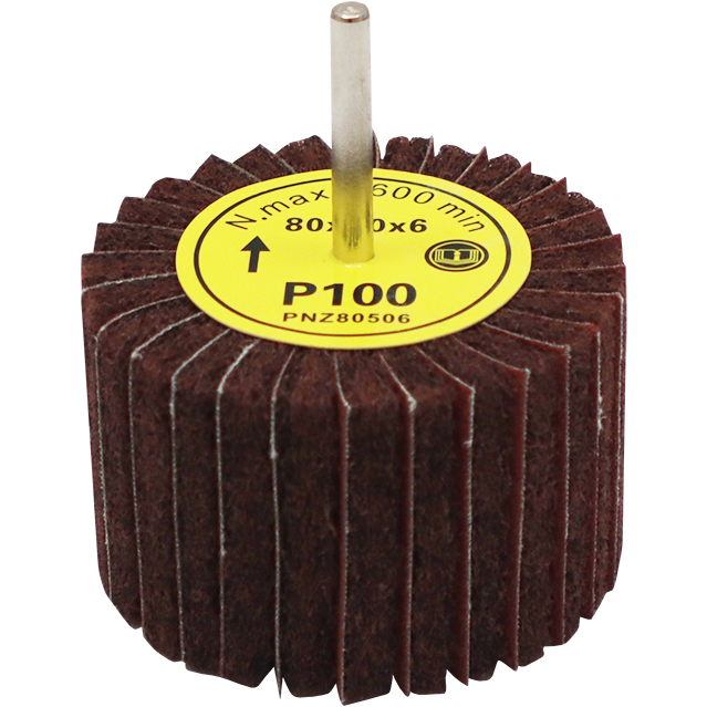 "FLEECE WHEEL  80 X 50MM 100G  FB - POLINOX WHEEL WITH 6MM SHANK"