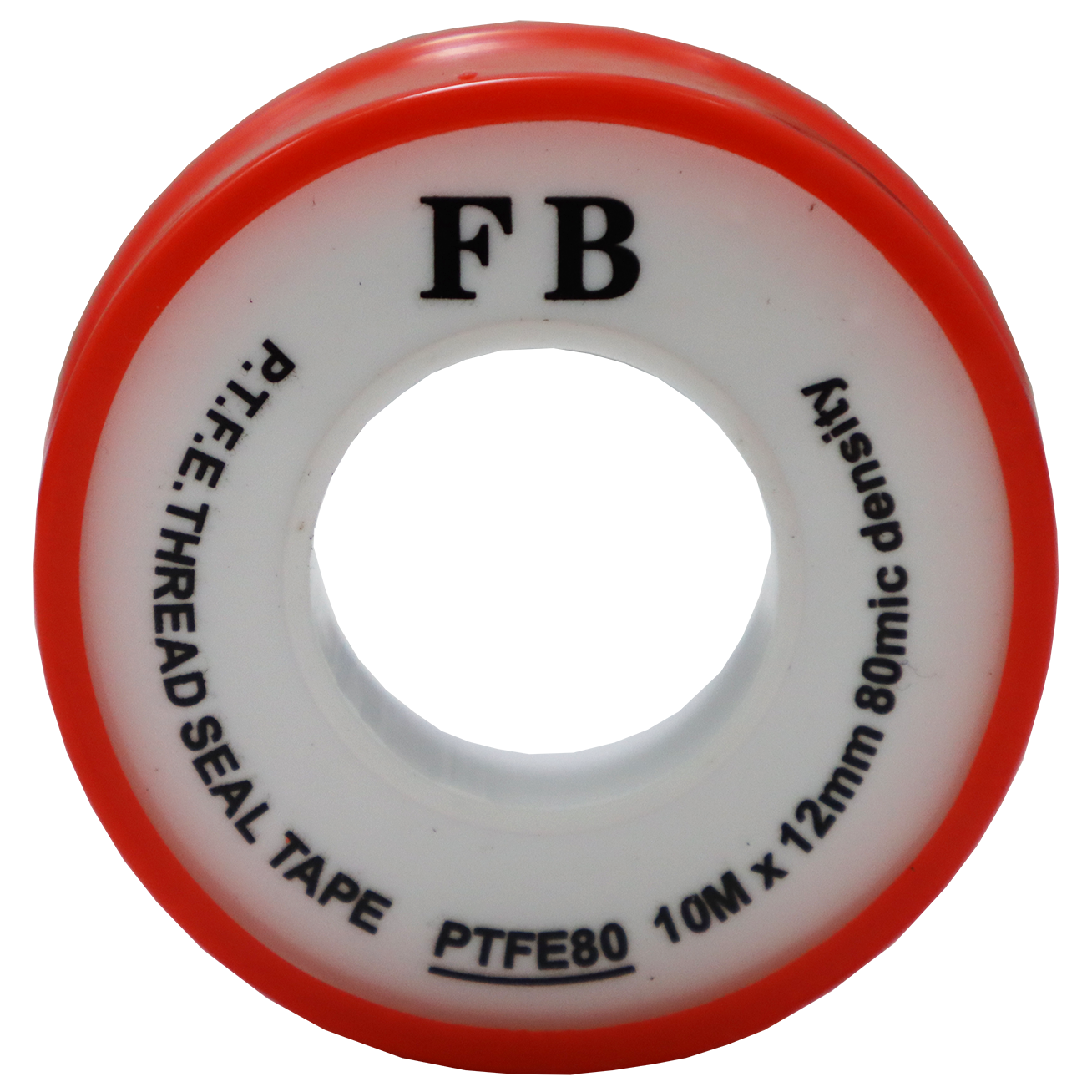 PTFE TAPE 10M X 12MM 80MIC RED - 80 MICRON DENSITY- 0.075MM THICK