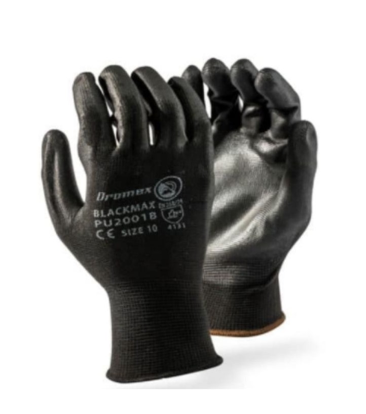 GLOVE HANDLING BLACK MAX SIZE 8 DRO - INSPECTORS POLYURETHANE PALM