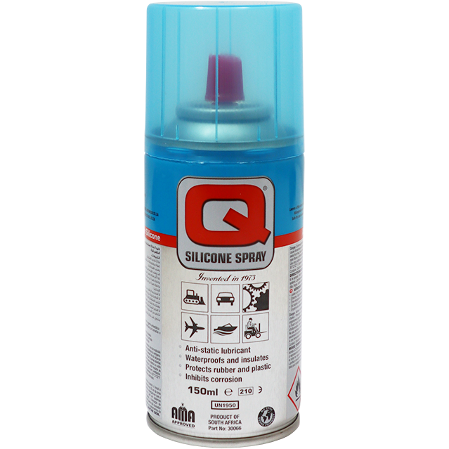 "SILICONE  SPRAY  150ML   Q8 - LUBE & MOULD RELEASE - PLASTIC \/ RUBBER"