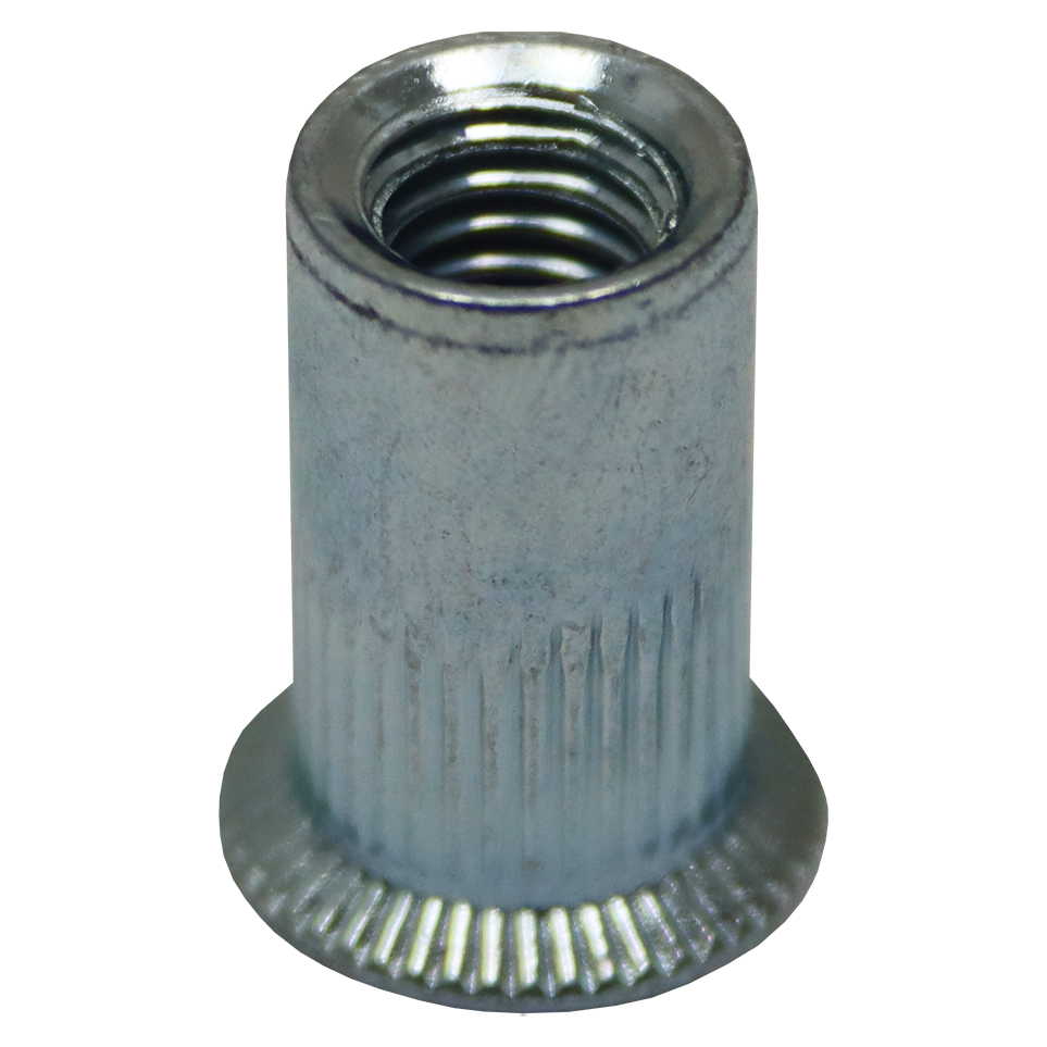 RIVET NUT COUNTERSUNK Z/P 6MM - CSK THIN HEAD RIVNUT (RIBBED) | Fowkes Bros