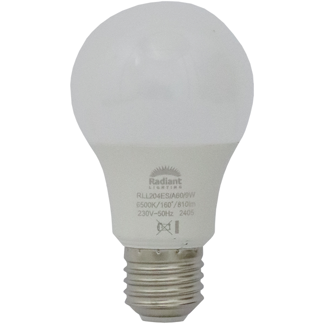 "LIGHT BULB  LED GLOBE A60  9W E27 - SCREW - DAYLIGHT - 810 LUMEN"