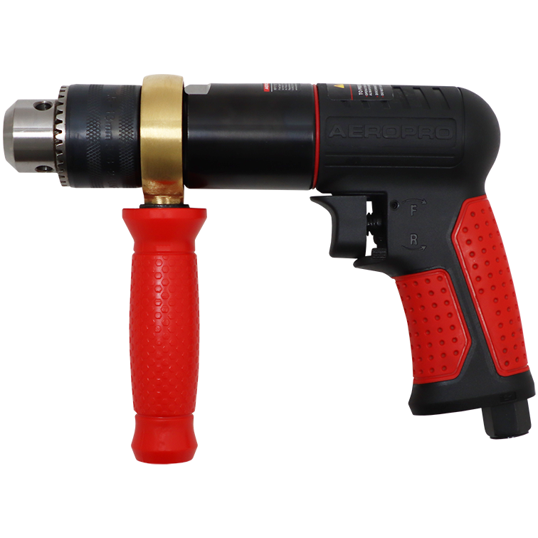 "PNEUMATIC DRILL 1\/2\" REVERSIBLE AEROPRO - 700 RPM - 13MM KEYED CHUCK"