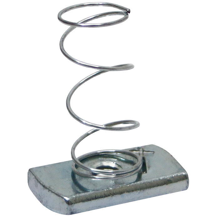 "NUT SPRING LONG SERIES GALV M10 - 19MM X 34MM X 8MM CHANNEL NUT"