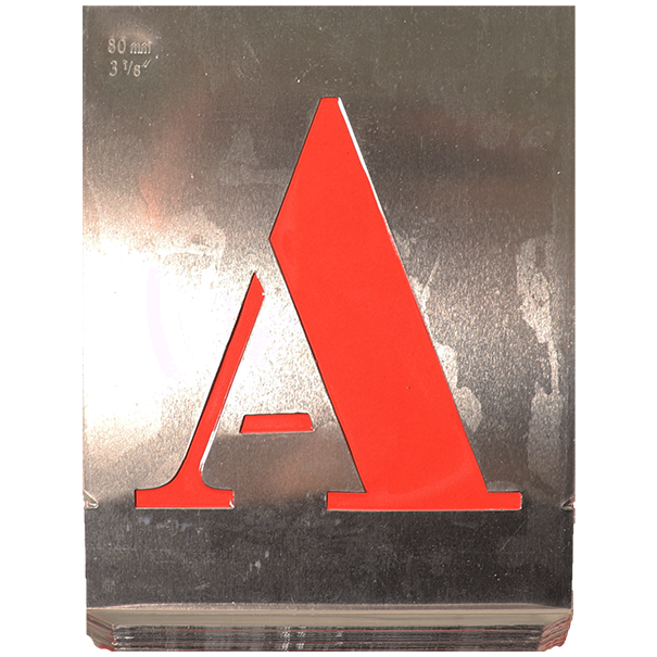 "STENCIL SET 80MM  LETTERS  A-Z   FB - 26 PCS (STAINLESS STEEL LETTERS A-Z)"