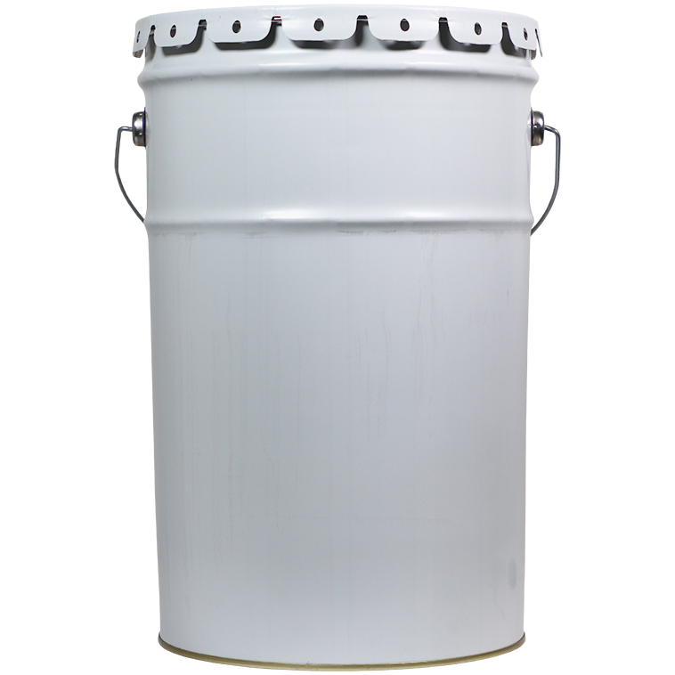 "TIN 25KG PLAIN ROUND - CRIMPED LID WITH SWING HANDLE"