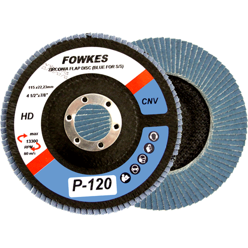 "FLAP DISC  ZK CNV 115MM 120G HD - ZIRCONIA - CONVEX - HIGH DENSITY"