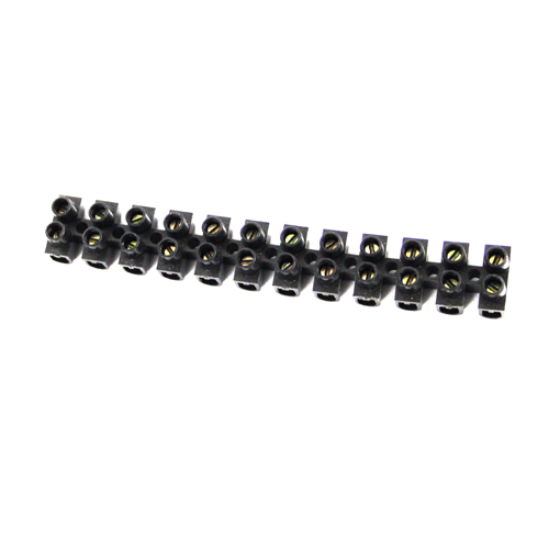 "CONNECTOR BLOCK PVC BLACK 16AMP - SOLD PER CONNECTOR STRIP (10 PER PKT)"