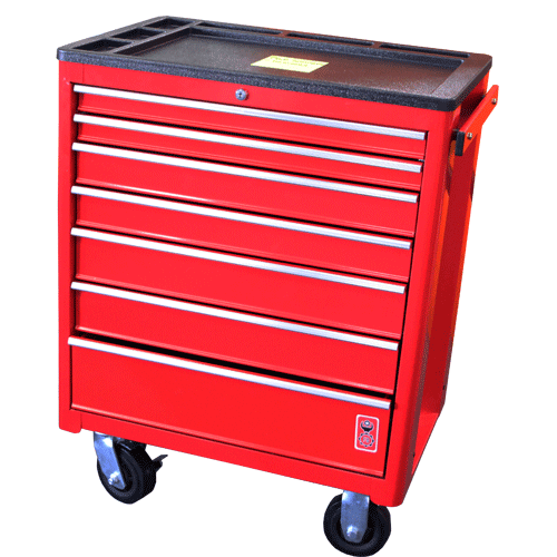 "TOOL TROLLEY 7 DRAW HD RED FB - DWS - L690 X W460 X H890 (NO TOOLS)"