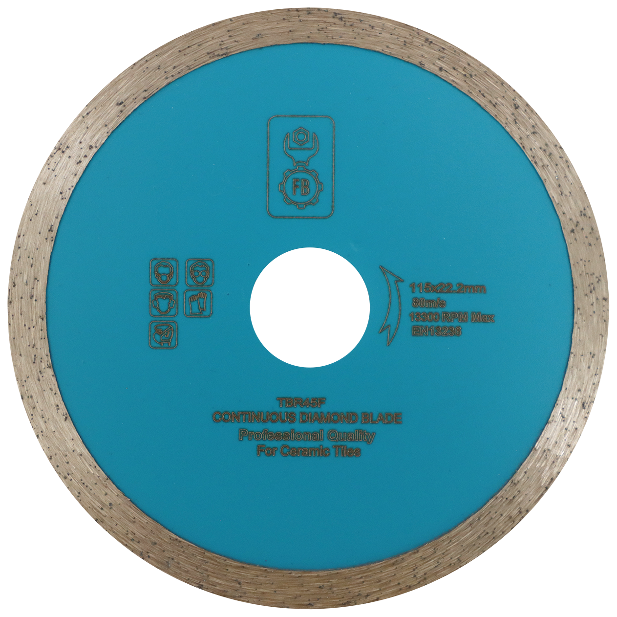 "DIAMOND BLD 115MM CONTINUOUS FB - WET CUT -  CERAMIC TILES\/FIBREGLASS"