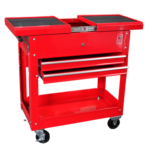 "TOOL TROLLEY  CART TYPE 2 DRAW  RED FB - L705 X W370 X H710 (NO TOOLS)"
