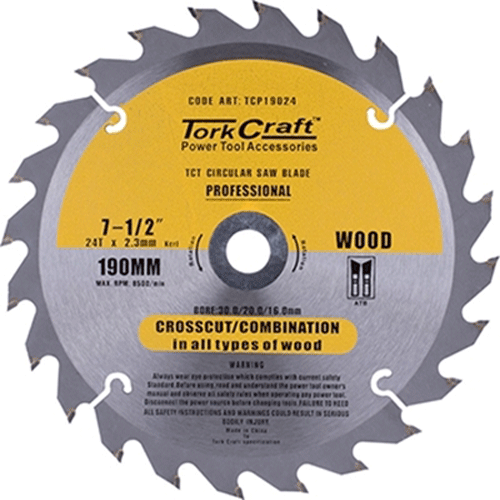 "BL CIRC SAW WOOD 190X30X24T TCT TORK - DWS - WOOD RIPPING BLADE (INCL BUSHES)"