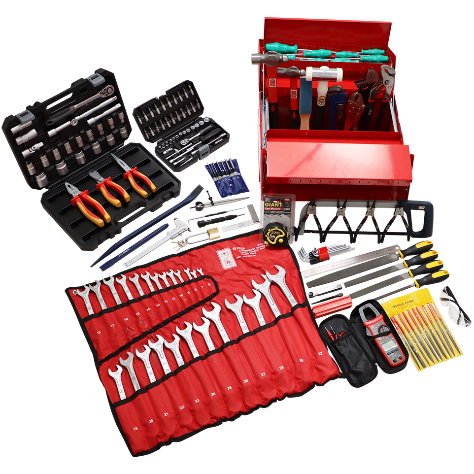 "TOOL KIT ASSORT DIESEL MECHANIC  FB - TOOLBOX - 46 PC"