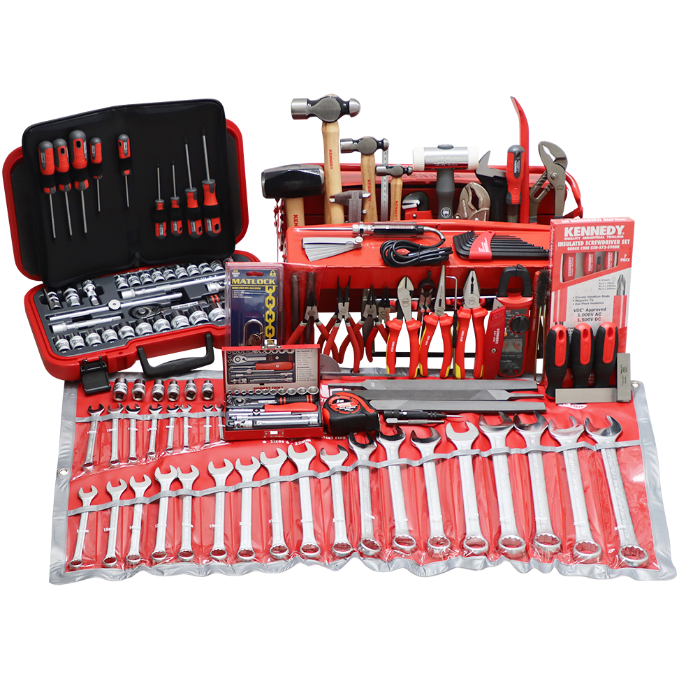 "TOOL KIT ASSORT DIESEL MECHANIC  KEN - TOOLBOX - 57 PC"