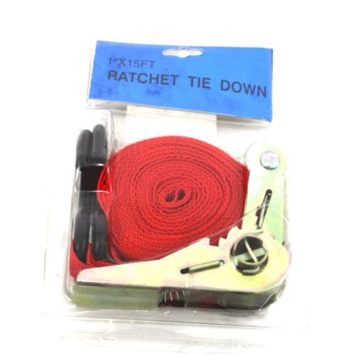 RATCHET TIE DOWN 25MM X 4.5M FB 145 KG LASHING CAP."S" HOOK Fowkes Bros