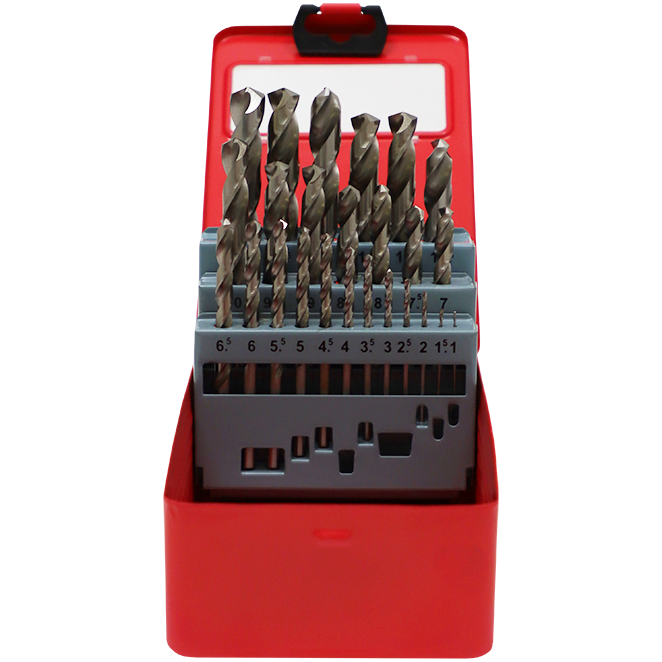 "DRILL SET 25PC 1-13 SILVER  FB - FULLY GROUND (M2) - METAL BOX"