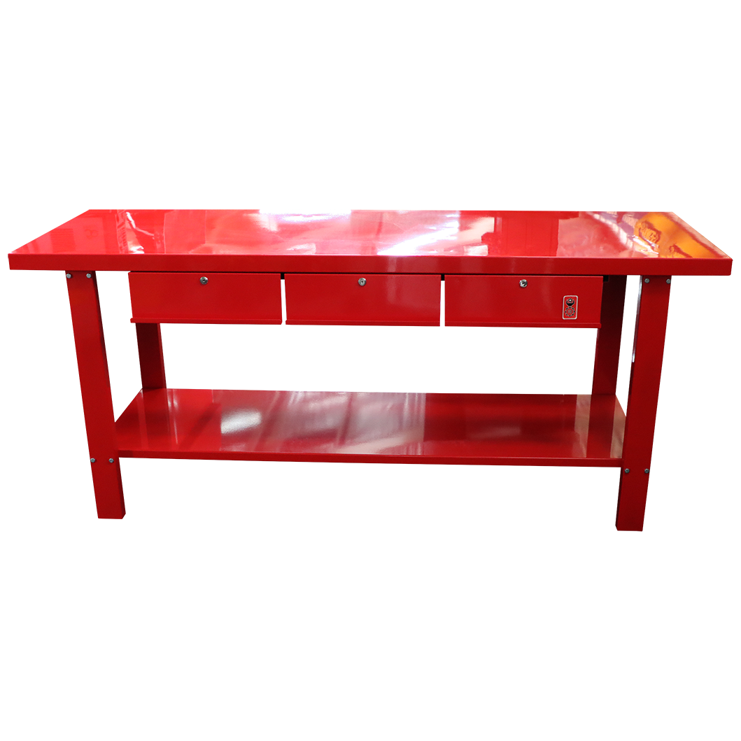 WORK BENCH METAL RED 2.0MTR - 640WX2000LX865H | Fowkes Bros