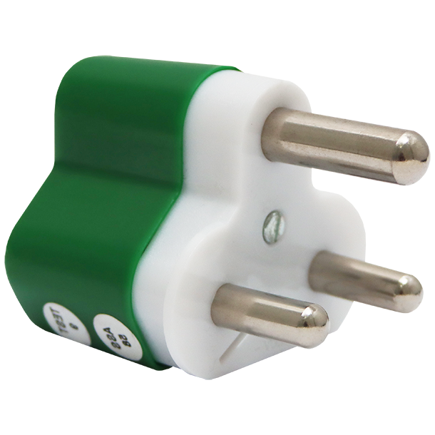 "PLUG TOP 3PIN SURGE PROTECT GREEN 16A - STANDARD LED PLUG - ROUND PIN"