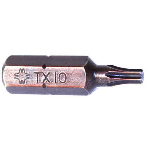 "BIT TORX T10 X 25MM BLACK FB - 1\/4\" HEX SHANK - IMPACT (TX)"