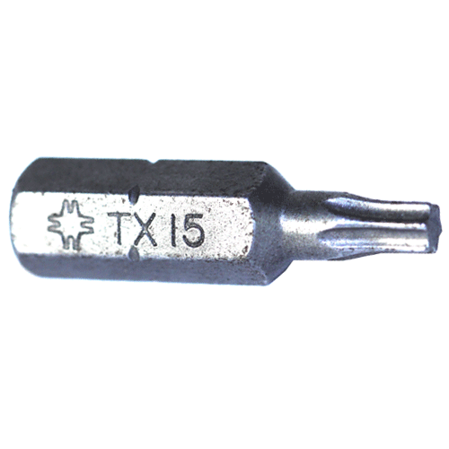 "BIT TORX T15 X 25MM BLACK FB - 1\/4\" HEX SHANK - IMPACT (TX)"