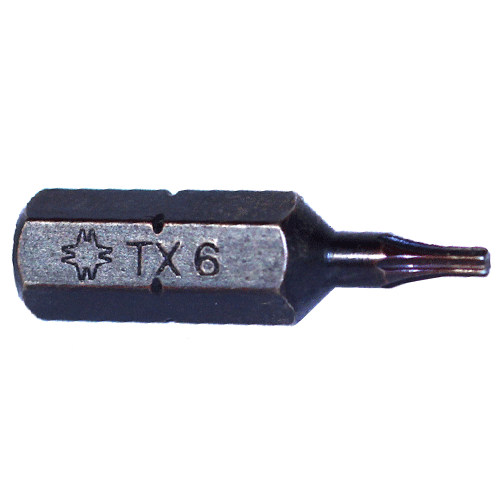 "BIT TORX  T6 X 25MM BLACK FB - 1\/4\" HEX SHANK - IMPACT (TX)"