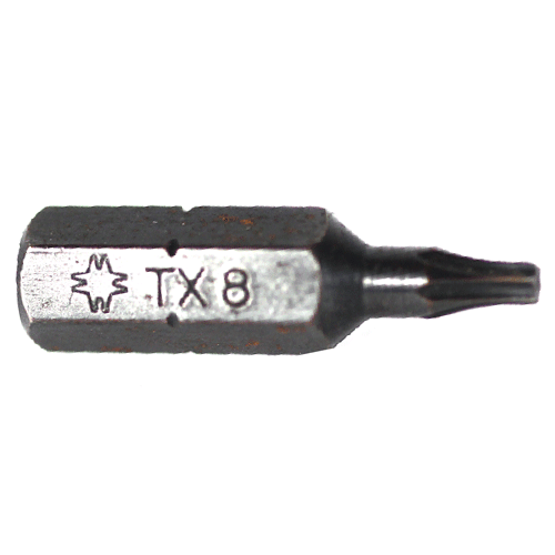 "BIT TORX  T8 X 25MM BLACK FB - 1\/4\" HEX SHANK - IMPACT (TX)"