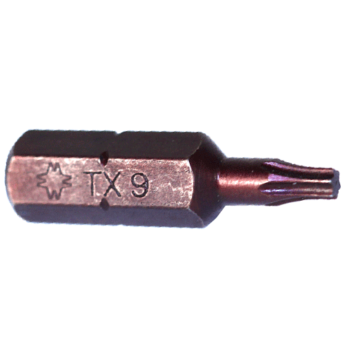 "BIT TORX T9 X 25MM BLACK FB - 1\/4\" HEX SHANK - IMPACT (TX)"