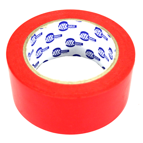 "TAPE FLOOR MARKING 72MMX30M RED - DWS - 150 MIC PVC TAPE - NATURAL RUBBER ADH"