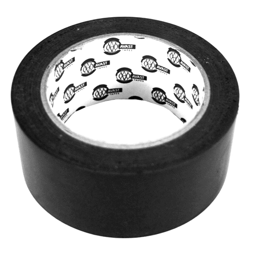 "TAPE FLOOR MARKING 72MMX30M BLACK - 150 MIC PVC TAPE - NATURAL RUBBER ADH"