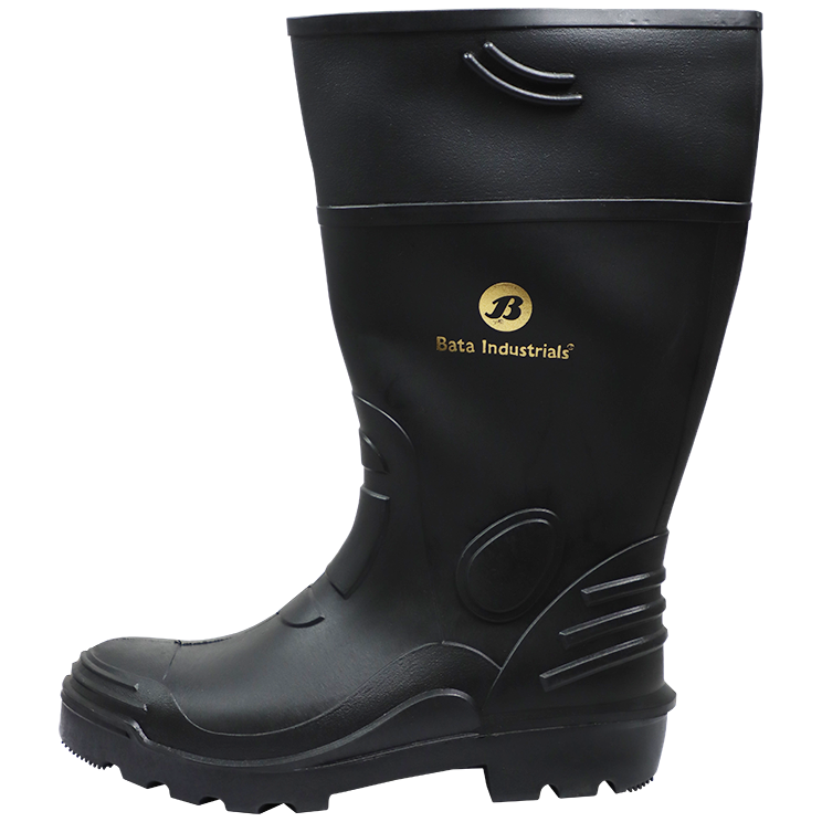 GUM BOOT STC BLACK RHINO BATA 6 - STEEL TOE CAP (HEAVY DUTY) | Fowkes Bros