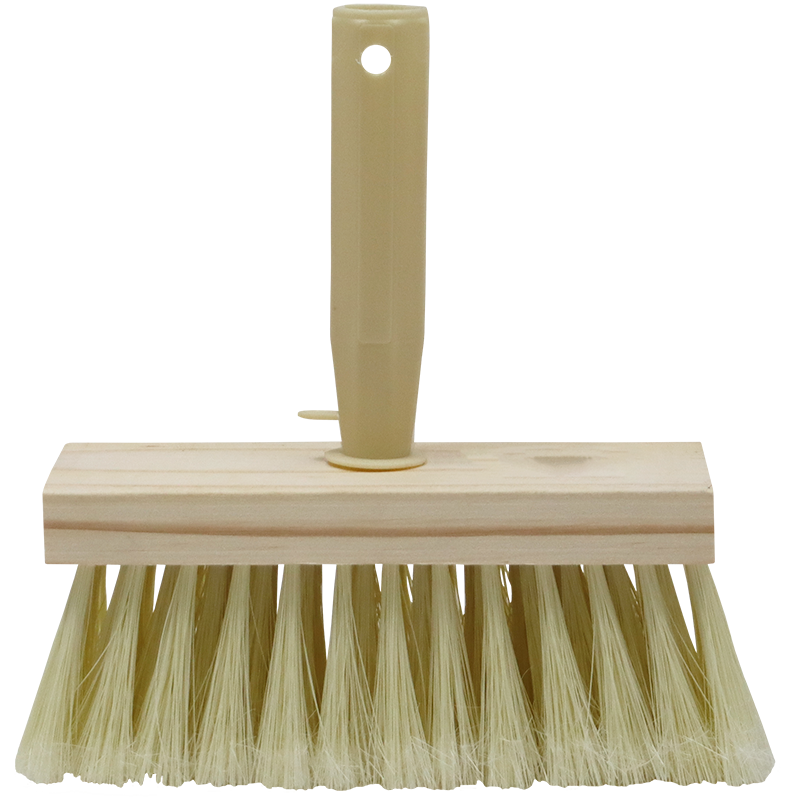 "BRUSH WHITEWASH WHITE BRISTLE - 190MM X 65MM WITH PLASTIC HANDLE"