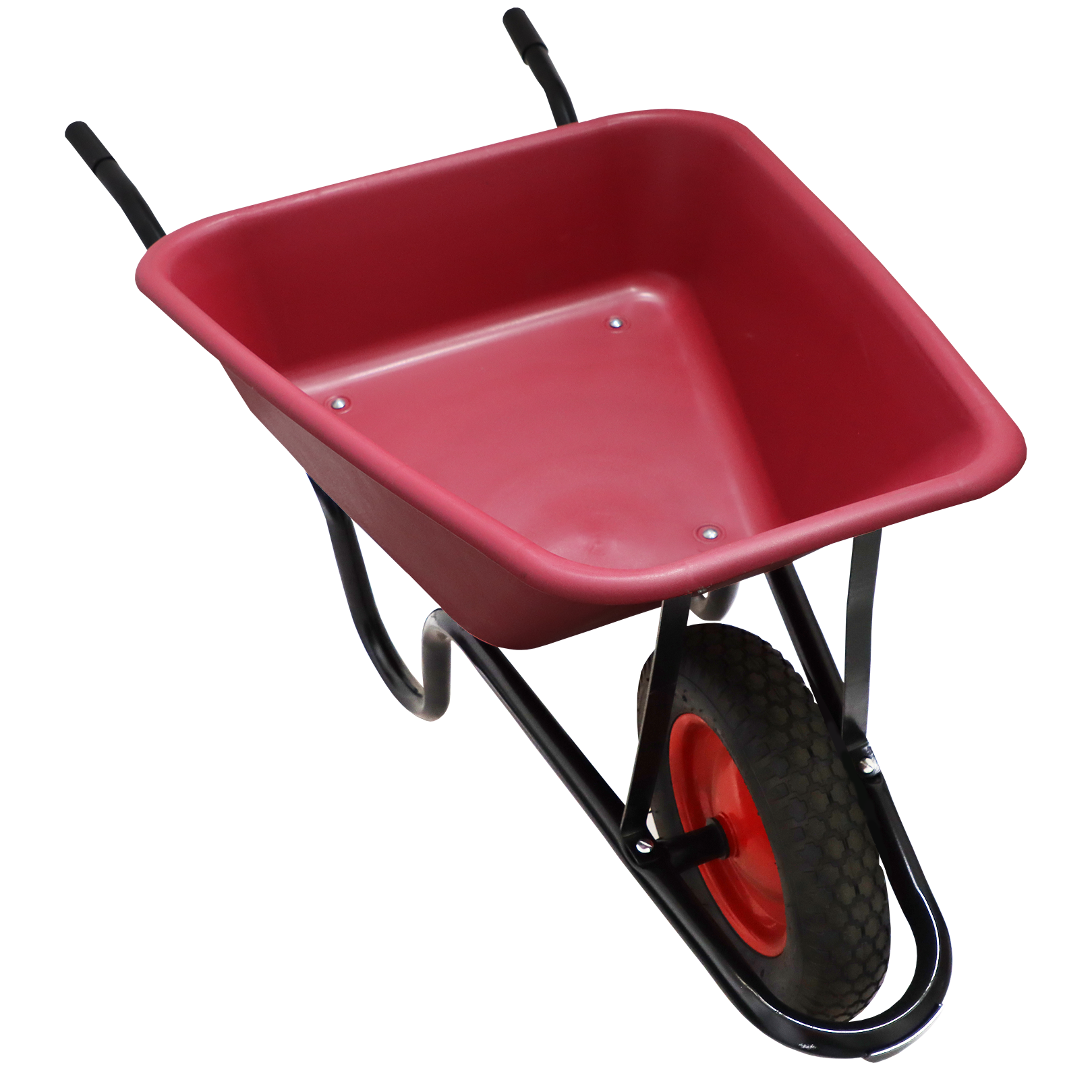 WHEELBARROW POLY PAN PNEU WHEEL FB CONCRETE RED POLY PAN (VIRGIN