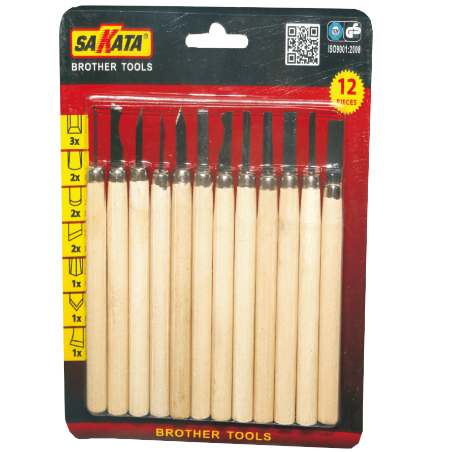 CHISEL SET MINI 12PC SAKATA - MINI WOOD CARVING CHISEL SET | Fowkes Bros