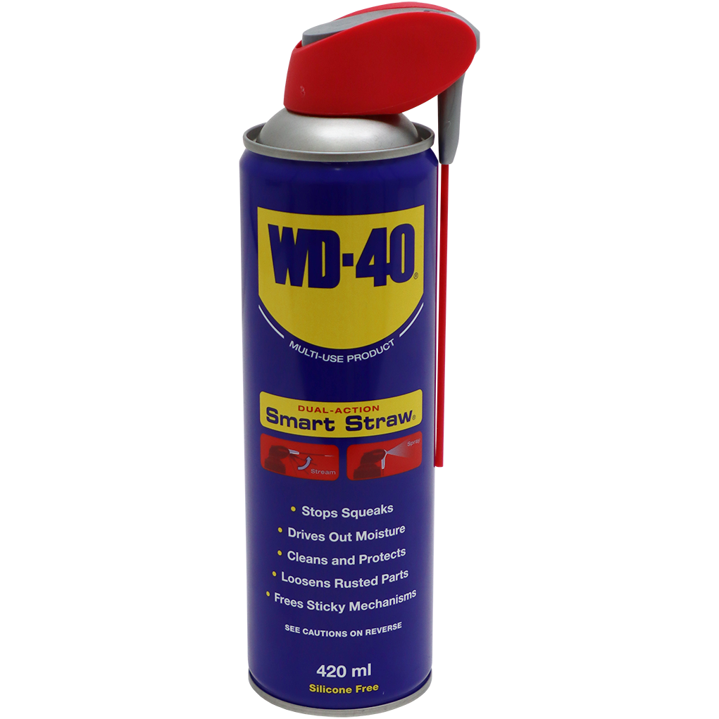 "MULTI-PURPOSE LUBE SPRAY 420ML  WD40 - SILICONE FREE (SMART STRAW)"