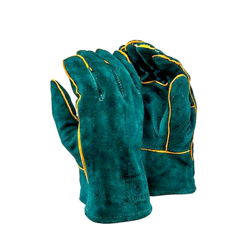 "GLOVE WELD LEATH GREEN WRIST - SUPERIOR,COW SPLIT LEATHER,FLEECE LINER"