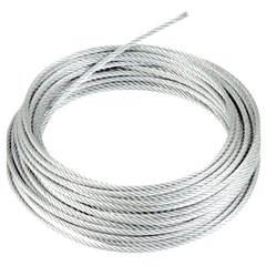 "WIRE ROPE S\/S 316   4.0MM - A4 STAINLESS STEEL CABLE - 7X7 FIBRE CORE"