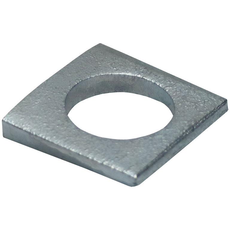 "WASHER SQ TAPER GALV   20 MM - DIN 435 - 38MMX38MM - 5\u00b0 DEG TAPER"