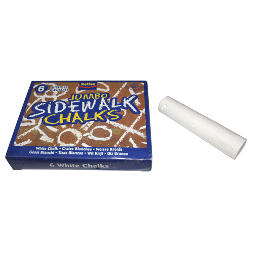 "CHALK SIDEWALK JUMBO WHITE - 22 X 105MM - SOLD BOX OF 6"