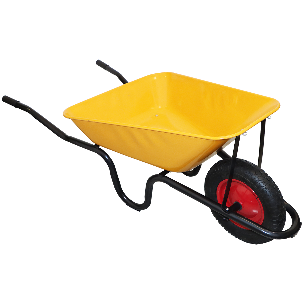 WHEELBARROW STEEL PAN PNEU WHEEL FB CONCRETE YELLOW STEEL PAN