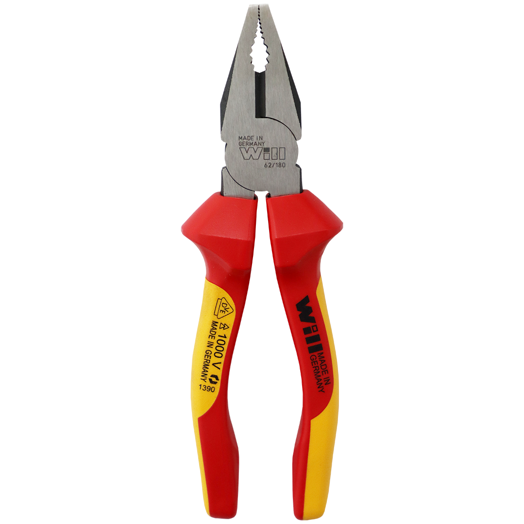PLIER COMBINATION 180MM VDE WILL 1000V RED/YELLOW HANDLE Fowkes Bros