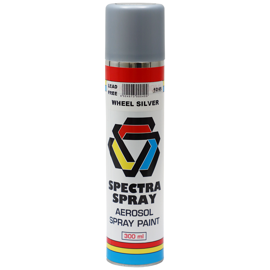 SPRAY PAINT SILVER WHEEL 300ML SPEC LEAD FREE METALLIC Fowkes Bros