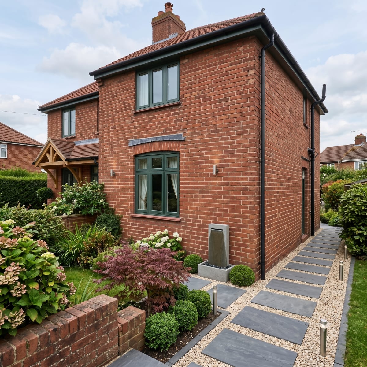 Restored house exterior after subsidence repair