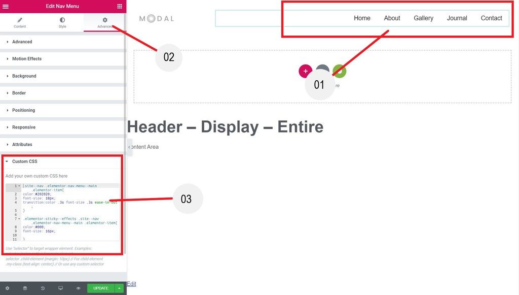 CSS for Site Logo widget
