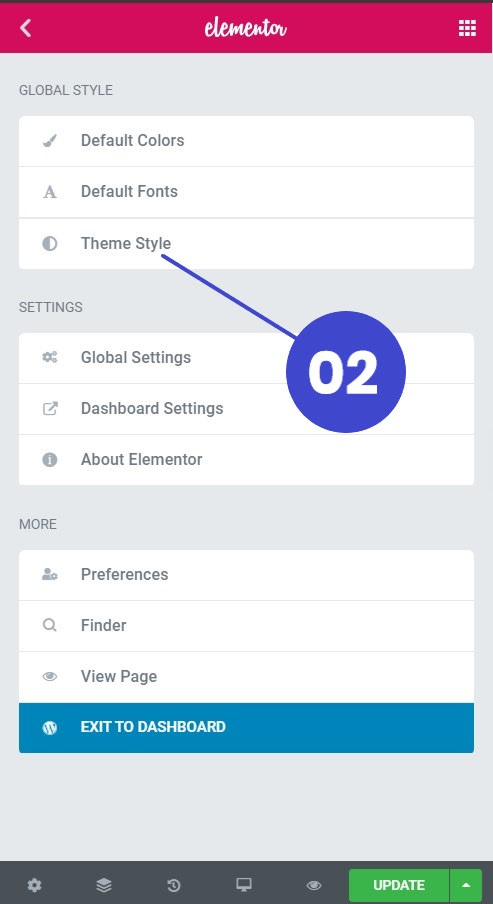 Click the theme style