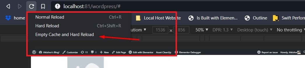 Long press on reload page button to empty cache and reload the page, so it simulate first time visitors